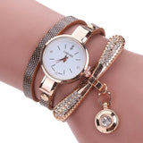 Genvivia Fashion ladies Women watch Leather Rhinestone Analog Quartz Wrist Watches Christmas Bracelet Watch relogio feminino - Mint Accessories