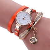 Genvivia Fashion ladies Women watch Leather Rhinestone Analog Quartz Wrist Watches Christmas Bracelet Watch relogio feminino - Mint Accessories