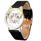 Brand Luxury Wrist Watched for Women 2017 Cute Glasses Cat Women Analog Quartz Dial Sport Wrist Watch Drop Ship - Mint Accessories