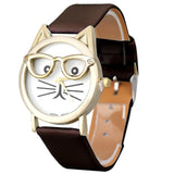 Brand Luxury Wrist Watched for Women 2017 Cute Glasses Cat Women Analog Quartz Dial Sport Wrist Watch Drop Ship - Mint Accessories