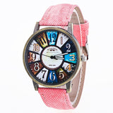 Fashion Watch Women 2017 Graffiti Pattern pu Leather Band Analog Quartz Vogue Wrist Watches For Women Montre Femme relogios #523 - Mint Accessories