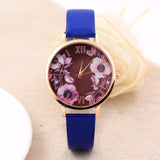 Elegant Watch Women 2017 PU Leather Wristwatch For Women Floral Clock Woman Quartz Watch Reloj mujer Montre Female #824 - Mint Accessories