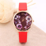 Elegant Watch Women 2017 PU Leather Wristwatch For Women Floral Clock Woman Quartz Watch Reloj mujer Montre Female #824 - Mint Accessories