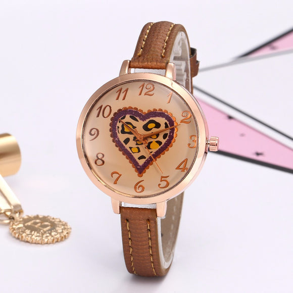 Reloj De Mujer 2017 Fashion Watches Women's Heart Pattern Faux Leather Band Quartz Analog Wrist Watch Watches montre femme #905 - Mint Accessories