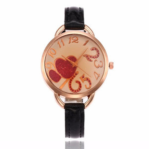 Reloj De Mujer 2017 Fashion Watches Women's Heart Pattern Faux Leather Band Quartz Analog Wrist Watch Watches montre femme #905 - Mint Accessories