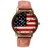 Casual Flag Women  Leather Wrist Watch Quartz-Watch Relogio Feminino - Mint Accessories