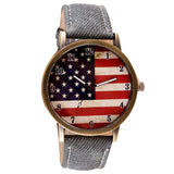 Casual Flag Women  Leather Wrist Watch Quartz-Watch Relogio Feminino - Mint Accessories