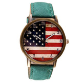 Casual Flag Women  Leather Wrist Watch Quartz-Watch Relogio Feminino - Mint Accessories