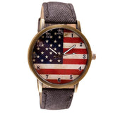 Casual Flag Women  Leather Wrist Watch Quartz-Watch Relogio Feminino - Mint Accessories