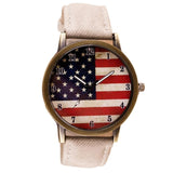 Casual Flag Women  Leather Wrist Watch Quartz-Watch Relogio Feminino - Mint Accessories