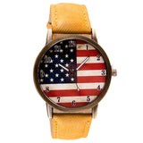 Casual Flag Women  Leather Wrist Watch Quartz-Watch Relogio Feminino - Mint Accessories