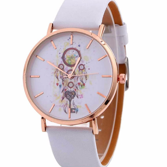 Wind Chimes Pattern Quartz Wrist Watch with  Leather Strap Watches Casual Montre Femme reloj de mujer #830 - Mint Accessories