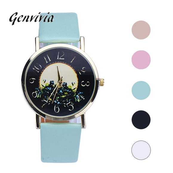 Genvivia montre femme luxury Rural Style Women Fashion Collocation Leather Watch womens watches - Mint Accessories