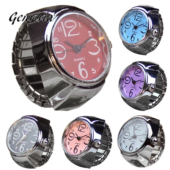 Genvivia Quartz Watch Dial Analog Watch Creative Stainless Steel Cool Elastic Finger Ring Watch montre femme - Mint Accessories